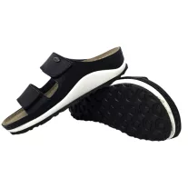 4001 -es női Dr Feet bőr papucs - fekete