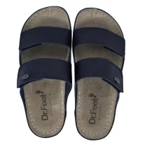 4001 -es női Dr Feet bőr papucs - fekete