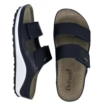 4001 -es női Dr Feet bőr papucs - fekete