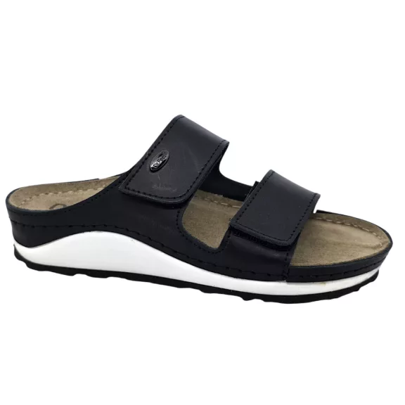 4001 -es női Dr Feet bőr papucs - fekete 4001 -es női Dr Feet bőr papucs - fekete