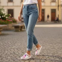 425 -os női Doss bőr papucs - feher pillango