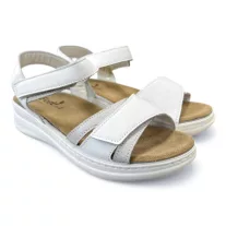 5007 -es női Dr Feet bőr szandal - feher
