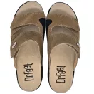 5012 -es női Dr Feet bőr papucs - barna - kivehető talpbetet