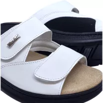   5012 -es női Dr Feet bőr papucs - feher - kivehető talpbetet