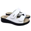 5012 -es női Dr Feet bőr papucs - feher - kivehető talpbetet