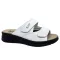 5012 -es női Dr Feet bőr papucs - feher - kivehető talpbetet