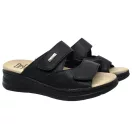 5012 -es női Dr Feet bőr papucs - fekete - kivehető talpbetet 5012 -es női Dr Feet bőr papucs - fekete - kivehető talpbetet