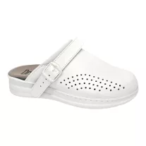   5046 -es női Dr Feet bőr papucs - feher - kivehető talpbetet