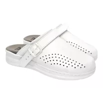   5046 -es női Dr Feet bőr papucs - feher - kivehető talpbetet