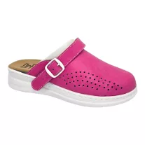   5046 -es női Dr Feet bőr papucs - pink - kivehető talpbetet