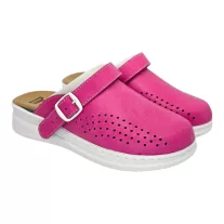   5046 -es női Dr Feet bőr papucs - pink - kivehető talpbetet