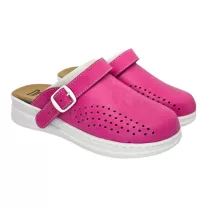   5046 -es női Dr Feet bőr papucs - pink - kivehető talpbetet