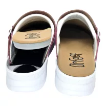   5046 -es női Dr Feet bőr papucs - pink - kivehető talpbetet