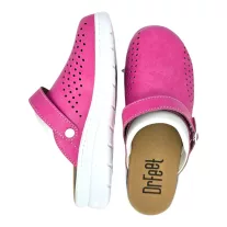   5046 -es női Dr Feet bőr papucs - pink - kivehető talpbetet