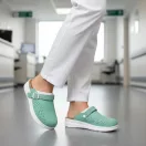 5046 -es női Dr Feet bőr papucs - zold - kivehető talpbetet