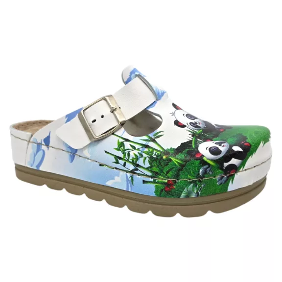 516 -os női Doss bőr papucs - feher panda mintas 516 -os női Doss bőr papucs - feher panda mintas