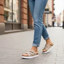 618 -as Doss női papucs - bezs