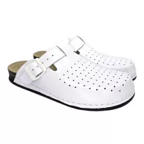 8001 -es ferfi Dr Feet bőr papucs - feher