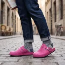 8001 -es ferfi Dr Feet bőr papucs - pink 8001 -es ferfi Dr Feet bőr papucs - pink