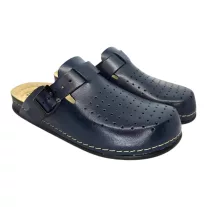 8001 -es ferfi Dr Feet bőr papucs - sotet kek