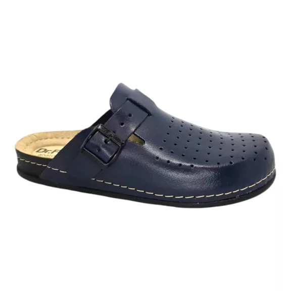 8001 -es ferfi Dr Feet bőr papucs - sotet kek 8001 -es ferfi Dr Feet bőr papucs - sotet kek