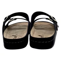 8003 -as ferfi Dr Feet bőr papucs - fekete
