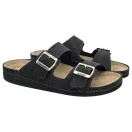 8003 -as ferfi Dr Feet bőr papucs - fekete