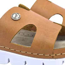 9000 -es női Dr Feet bőr papucs - barna