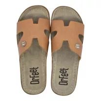 9000 -es női Dr Feet bőr papucs - barna