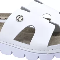 9000 -es női Dr Feet bőr papucs - feher