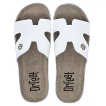 9000 -es női Dr Feet bőr papucs - feher