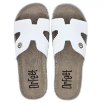 9000 -es női Dr Feet bőr papucs - feher