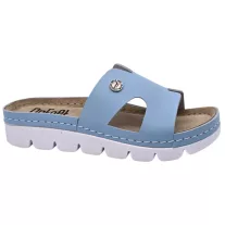 9000 -es női Dr Feet bőr papucs - vilagos kek