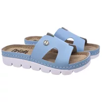 9000 -es női Dr Feet bőr papucs - vilagos kek