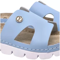 9000 -es női Dr Feet bőr papucs - vilagos kek