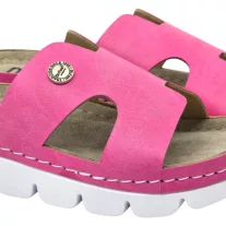 9000 -es női Dr Feet bőr papucs - rozsaszin