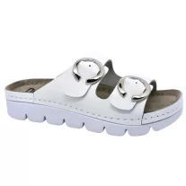 9002 -es női Dr Feet bőr papucs - feher