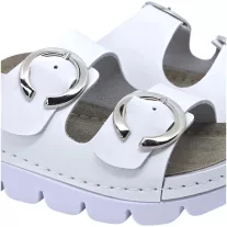 9002 -es női Dr Feet bőr papucs - feher