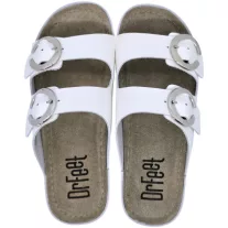 9002 -es női Dr Feet bőr papucs - feher