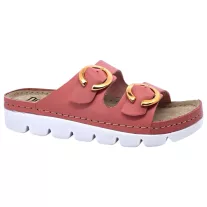 9002 -es női Dr Feet bőr papucs - rozsaszin
