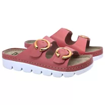9002 -es női Dr Feet bőr papucs - rozsaszin