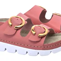 9002 -es női Dr Feet bőr papucs - rozsaszin