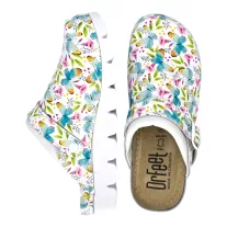 9010 -es női Dr Feet bőr papucs - feher pillango