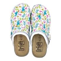 9010 -es női Dr Feet bőr papucs - feher pillango