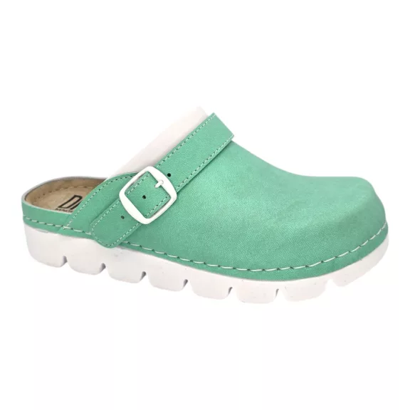 9010 -es női Dr Feet bőr papucs - zold 9010 -es női Dr Feet bőr papucs - zold