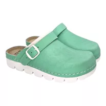 9010 -es női Dr Feet bőr papucs - zold
