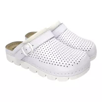 9014 -es női Dr Feet bőr papucs - feher