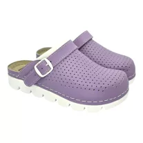 9014 -es női Dr Feet bőr papucs - lila
