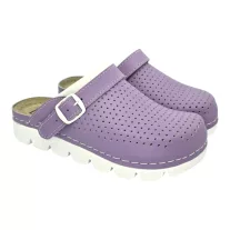 9014 -es női Dr Feet bőr papucs - lila