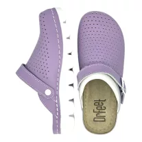 9014 -es női Dr Feet bőr papucs - lila